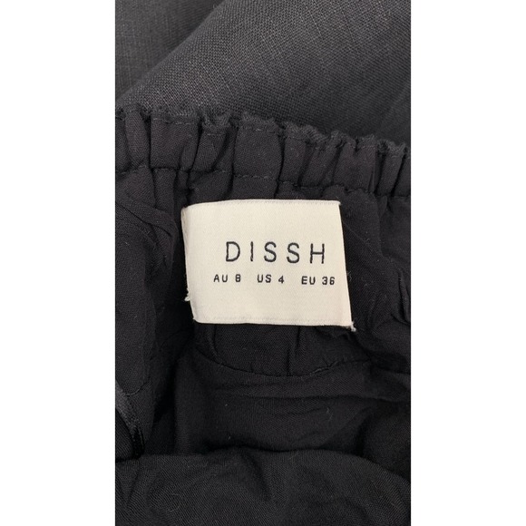 DISSH Alexis Linen Black Maxi Dress Gown Womens Size 4 New Halter Summer - Picture 7 of 8